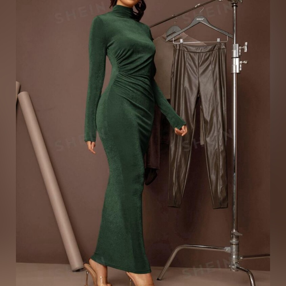 BAE High Neck Solid Bodycon Dress